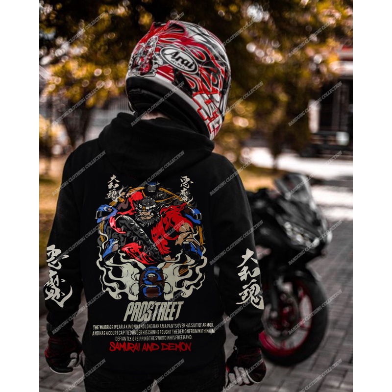 Hoodie Prostreet God Motegi Miteologi Jepang / Prostreet Hoodie Sweater Bllack New / Jaket Hoodie Prostreet Premium / Jaket Motor Ukuran M L XL XXL