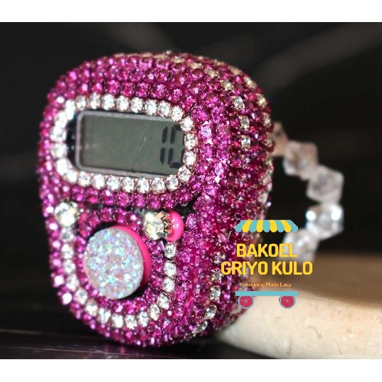 Tasbih Digital Swarovski Termurah Motif Lace Tasbeh Digital Alat Hitung Jari Finger Counter Blink LE