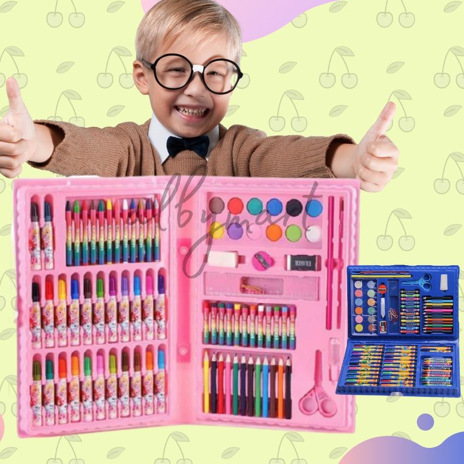 

Hot - Colouring Set 86 pcs Pensil Warna Crayon set Stationary Kado anak ヤマ