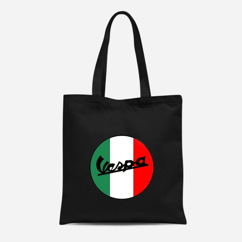 Tas Tote Bag Resleting /Totebag /Totebag Wanita /Tote bag kanvas / Tote Bag  Motif Vespa Italy /Totebag Pakai Resleting /Totebag Anti Air Murah