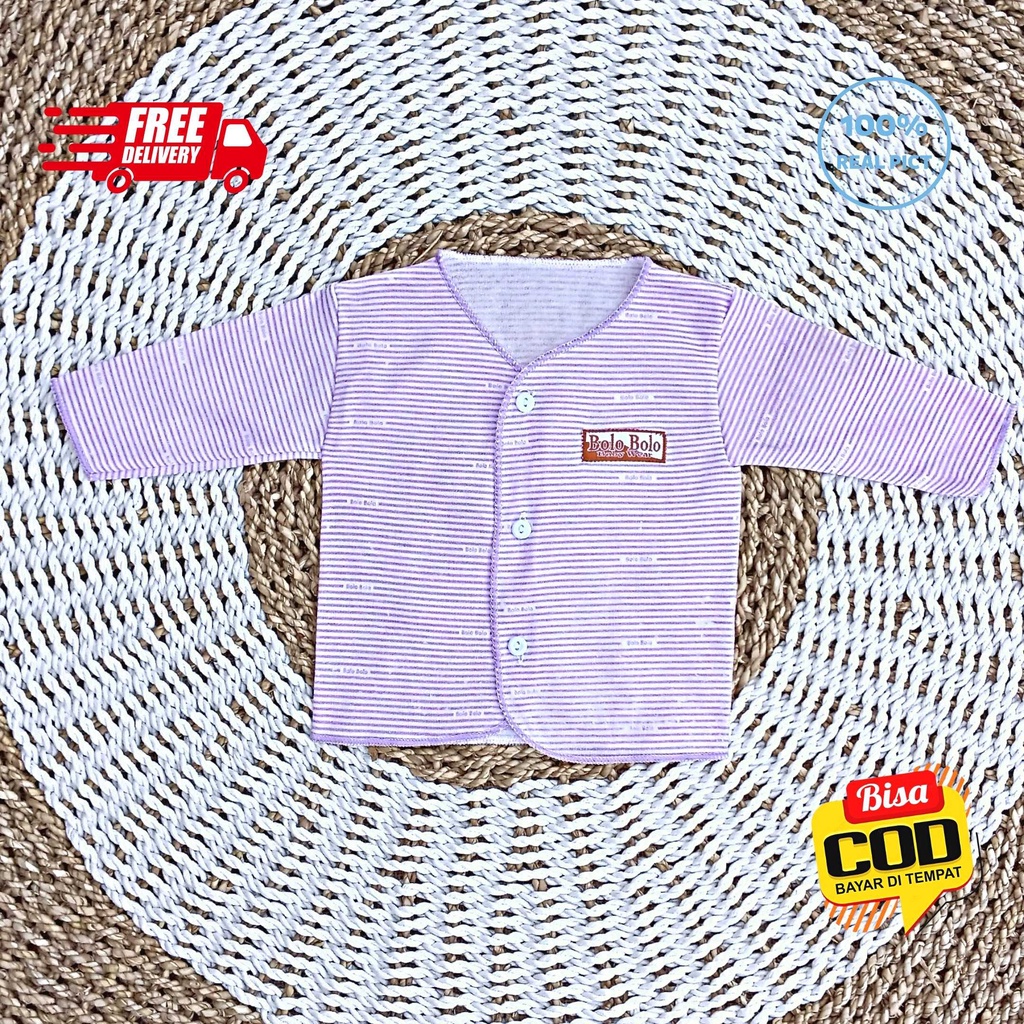 SALE 7.7 Serian Lilac - 3 pcs Baju Bayi Tangan Panjang Bayi Baru Lahir 0 sd 3 Bulan Lilac Series merk SNI Bolo - Bolo