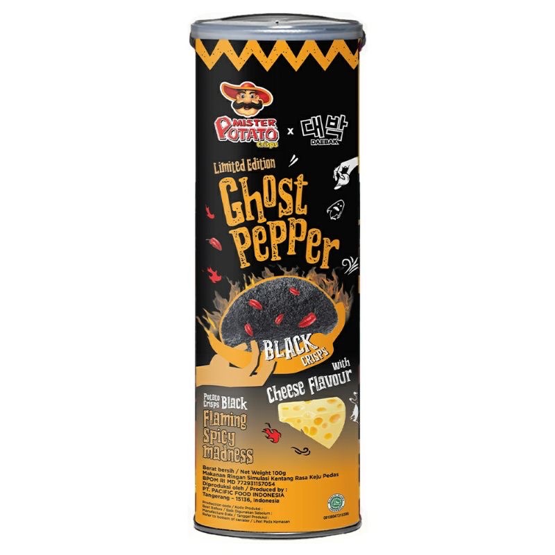 

Mister Potato Ghost Pepper Potato Crisps Cheese 100 gr | Mamee kripik Kentang