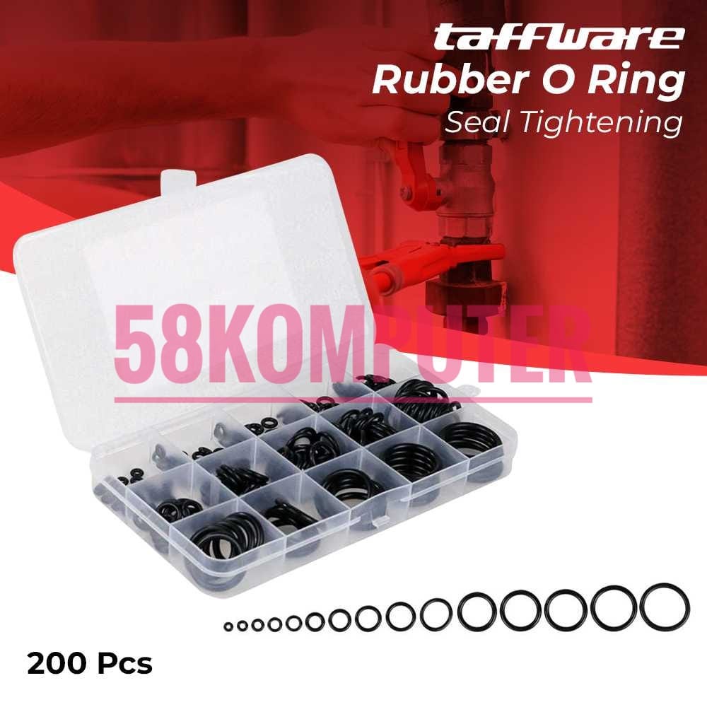 Taffware Karet Rubber O Ring Universal Seal Tightening 270 pcs Set Kotak Segel O-Ring Reparasi AC Mobil Spare Part Penutup Karet Cincin Penyegel Karet Cincin O Set Oring Seal Box