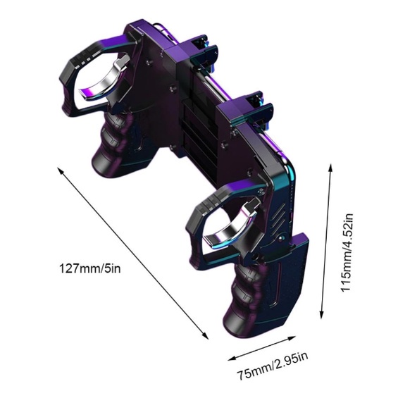 Original GAMEPAD Trigger Gun K21 Analog Controller L1 R1 Easy Clip PUBG FF CODM Joystick Holder Gaming