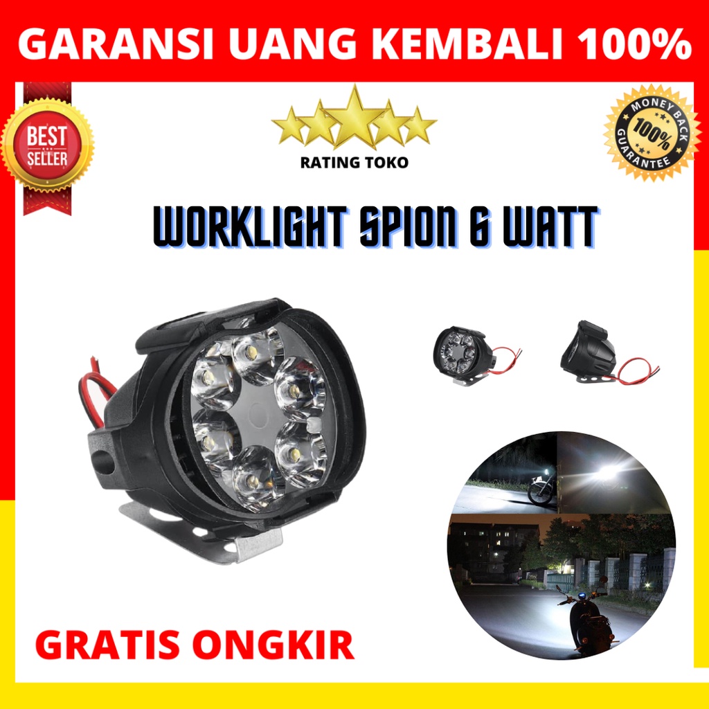 Lampu Tembak Sorot LED Spion Motor Laser Gun Cree 6 Titik Mata 6 Watt 6W T6C - lampu sorot led motor