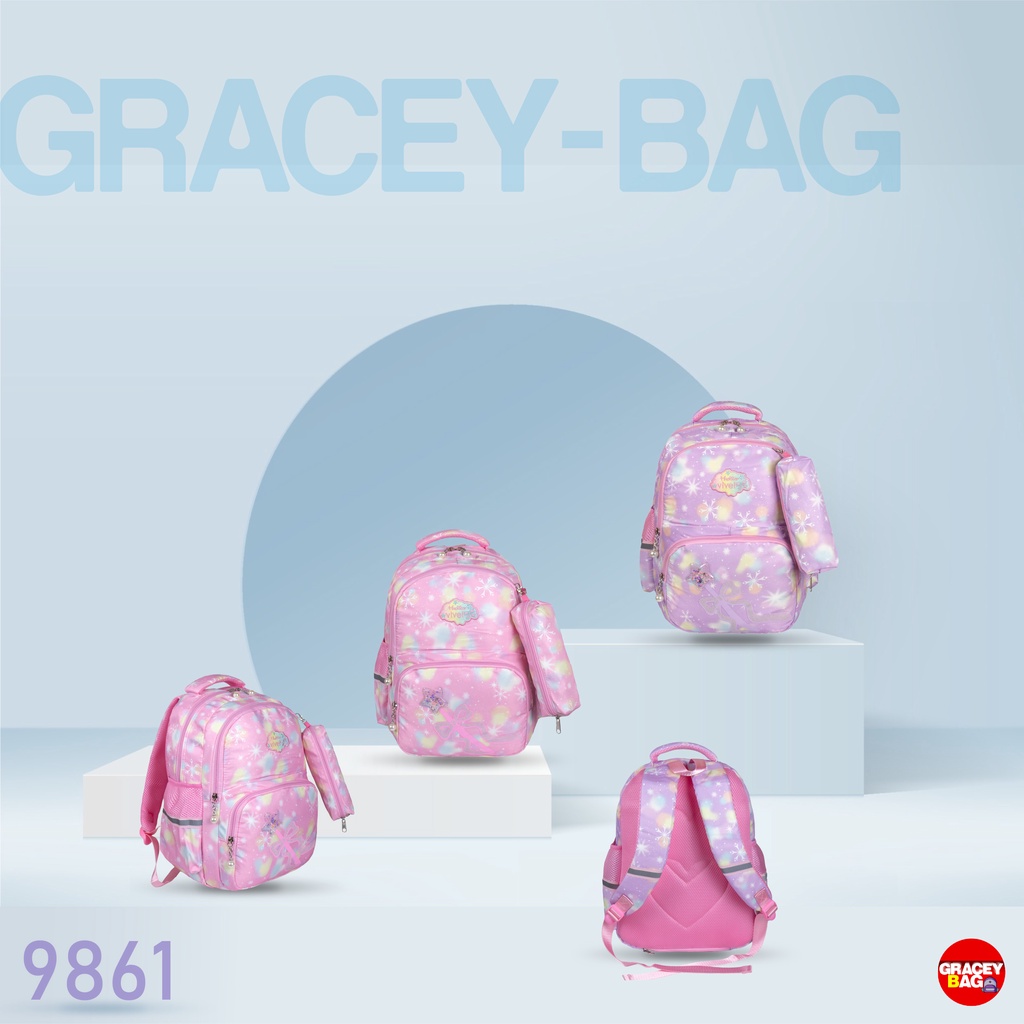 GB-9861 Tas Ransel Anak Perempuan / Tas Sekolah Frozen Impor