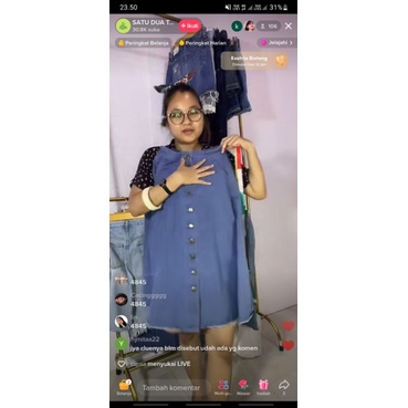 rok jeans pinggang karet