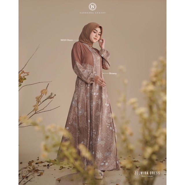 ZELMIRA DRESS BROWNY Sz M || By Nadheera Luxury
