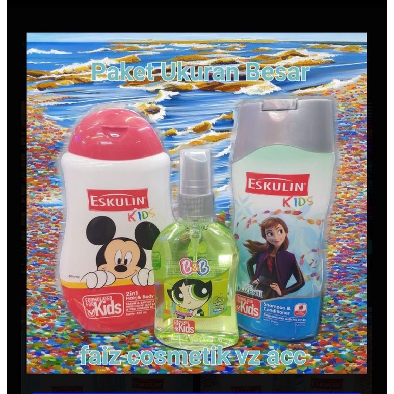 [Eskulin Kids] Paket Hemat Shampo Conditioner, Body Wash Dan Spray Cologne