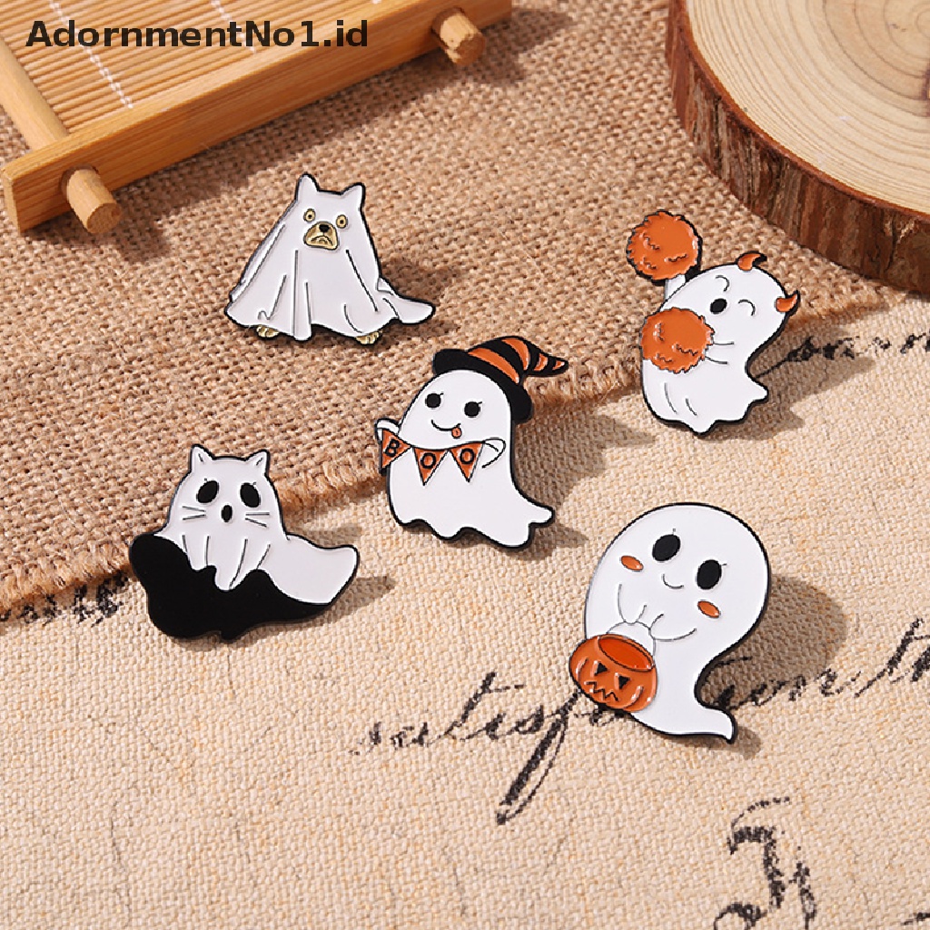 [AdornmentNo1] Halloween Punk Enamel Pin Hantu Lucu Labu Bros Kerah Pin Ransel Lencana Kartun Lucu Perhiasan Hadiah Untuk Teman Anak Perhiasan Aksesoris [ID]