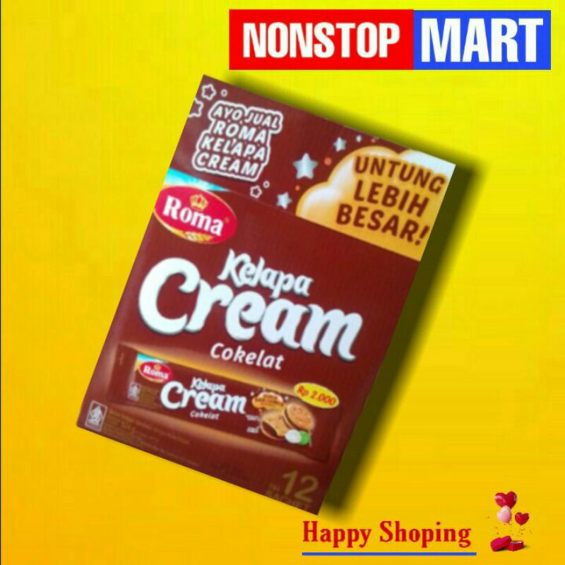 

ROMA KELAPA CREAM COKLAT 1 pack isi 10 x 40 gram