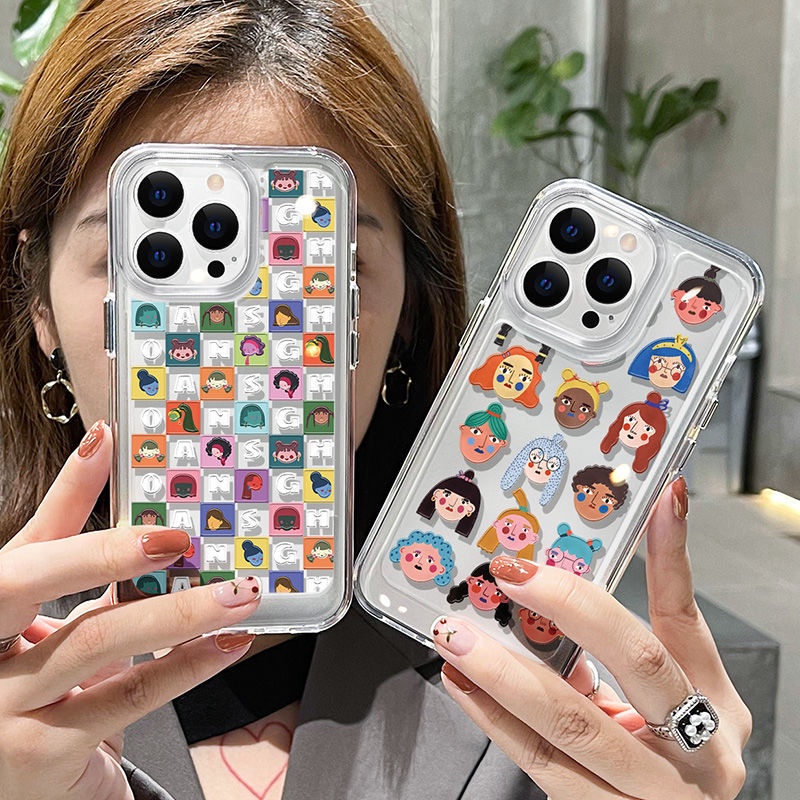 IPHONE Casing Ponsel Lembut Lucu Kompatibel Untuk Iphone14 11 13 12 Pro XS Max X XR 7 8 6S Plus Transparan TPU Silcone Shockproof Casing Cover