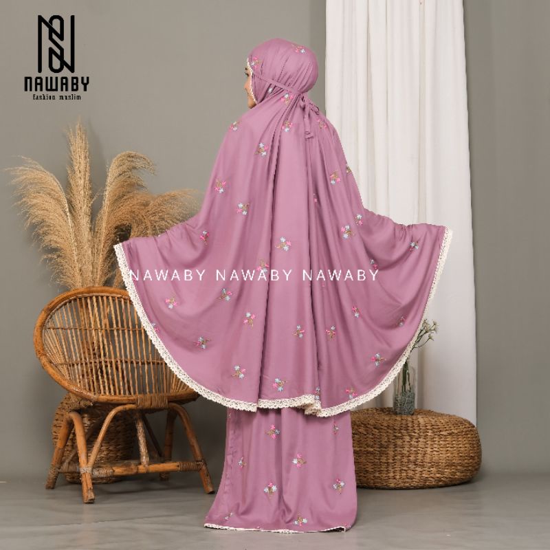 Mukena Dewasa Rayon Premium 2 in 1 Bordir Vinca Jumbo Free Tas Cantik