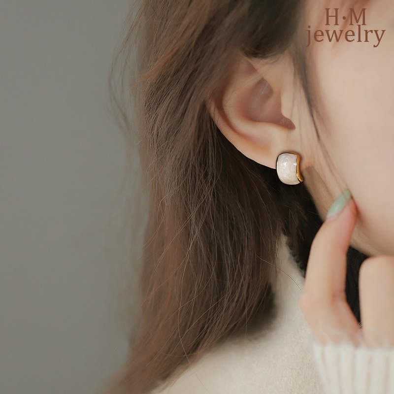 Bermutu Tinggi Melengkung Drip Glazed Earrings Retro2023Anting Baru