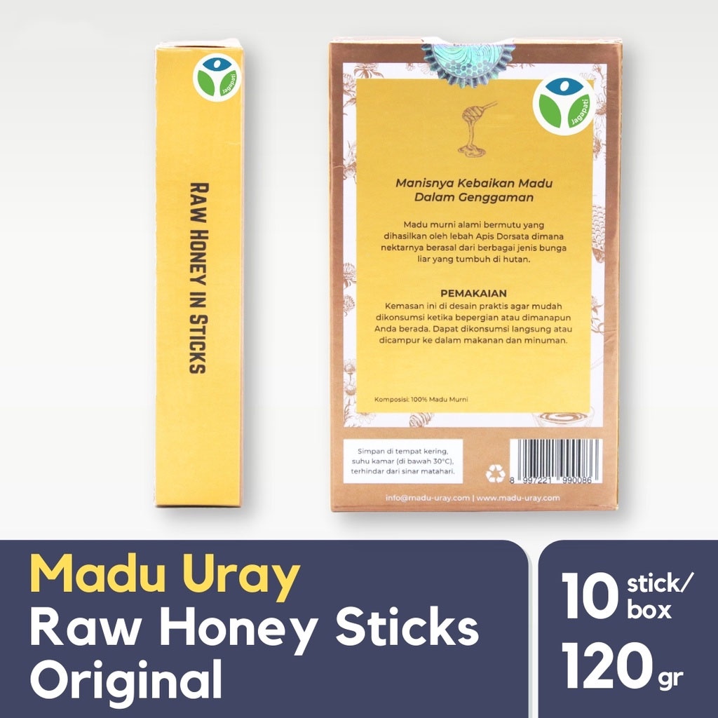 Madu Uray Honey Stick Sachet - Original - Madu Murni - Madu Hutan - Madu Asli Organik - Jagapati