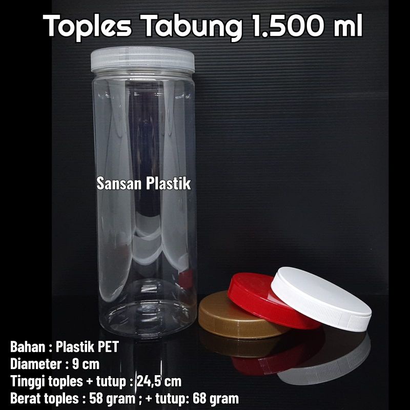 Toples Tabung 1,5 Liter / Toples 1500ml / Toples 1500 ml EKSPEDISI