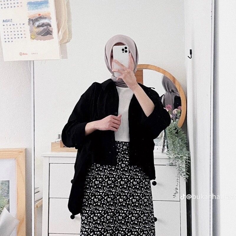 SALMA CROP TOP BLOUSE // KEMEJA CROP  VIRLY CRINCLE VARIASI LAYER