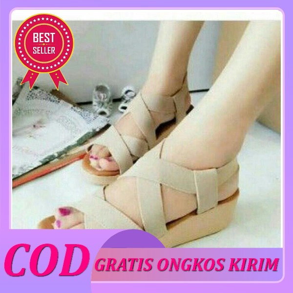Sandal Natal Empuk Nyaman Dipakai Wedges Branded Ibu-Ibu Sandal Jinjit Mewah Dewasa Cod Wanita Weges