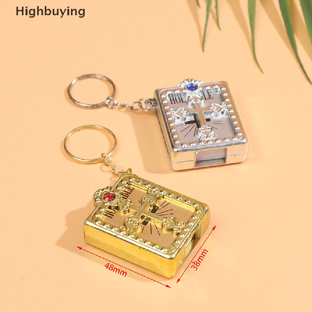 Hbid Gantungan Kunci Kitab Suci Mini Religi Kristen Jesus Cross Keychain Hadiah Doa Glory