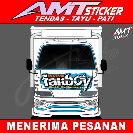 Stiker Kabin Depan Elf - Stiker Elf Macan - Bisa Request