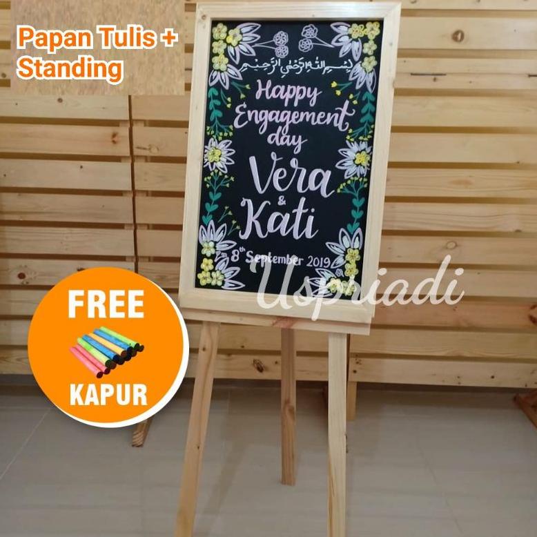 

[COD 8ZT] PAPAN TULIS KAPUR + STANDING TRIPOT PAPAN MENU CAFE PAPAN BOARD + KAKI KAYU PENYANGGA DEKORASI PESTA kwc0s