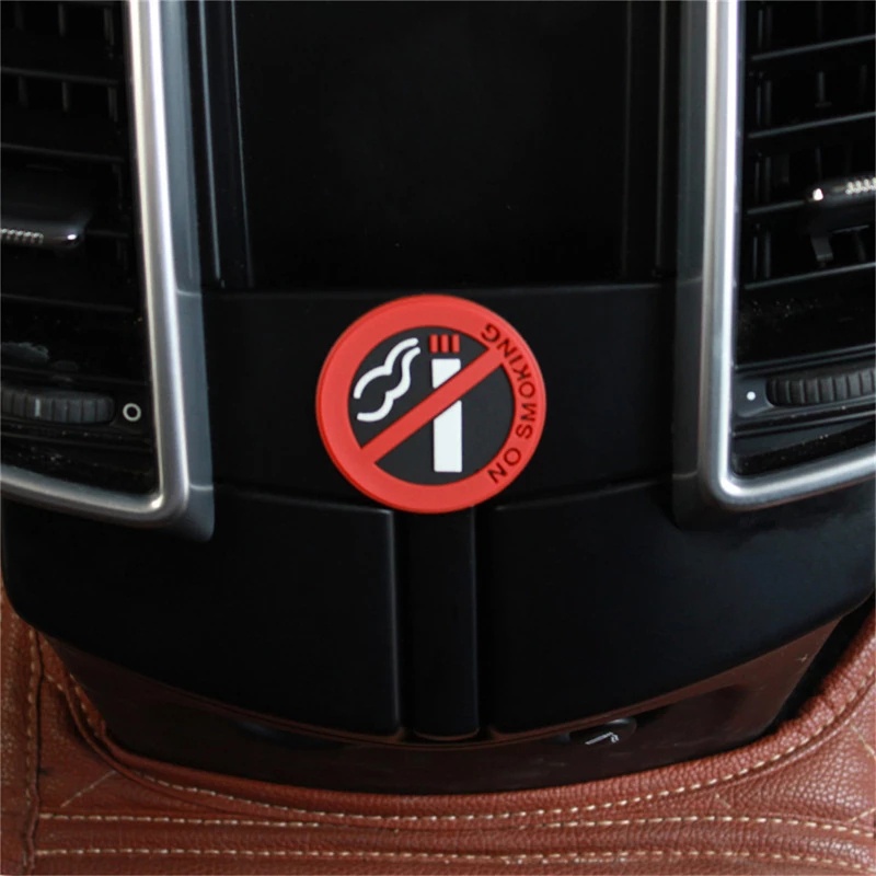 [Harga Grosir] Silikon Stiker Peringatan No Smoking Sign Sticker Round Sign Dekorasi Self-adhesive Tahan Air Stiker Mobil Universal Aksesoris Mobil