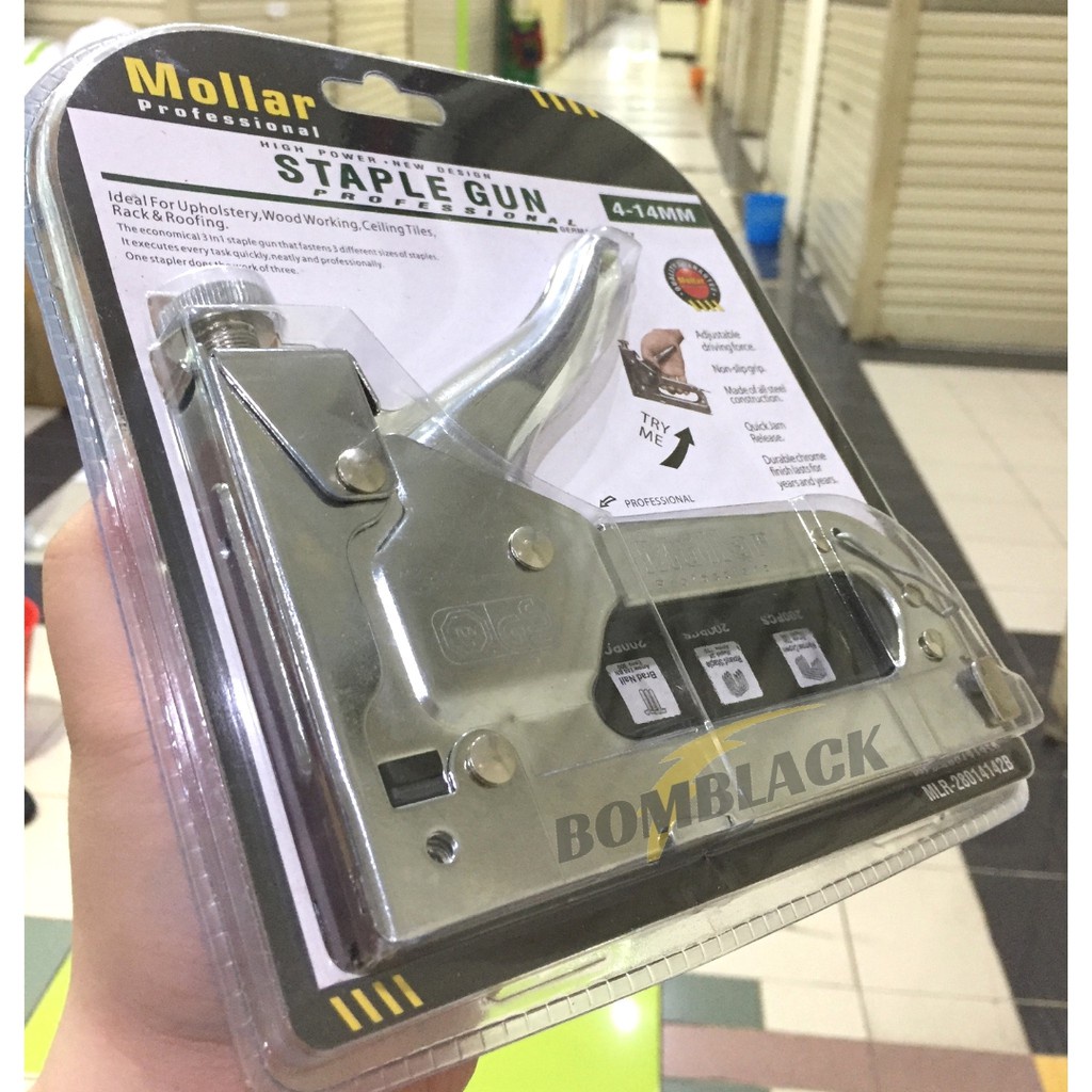 Staples Tembak Mollar 3 in 1 Stapler Gun Steples Jok Motor Gun Tacker MURAH