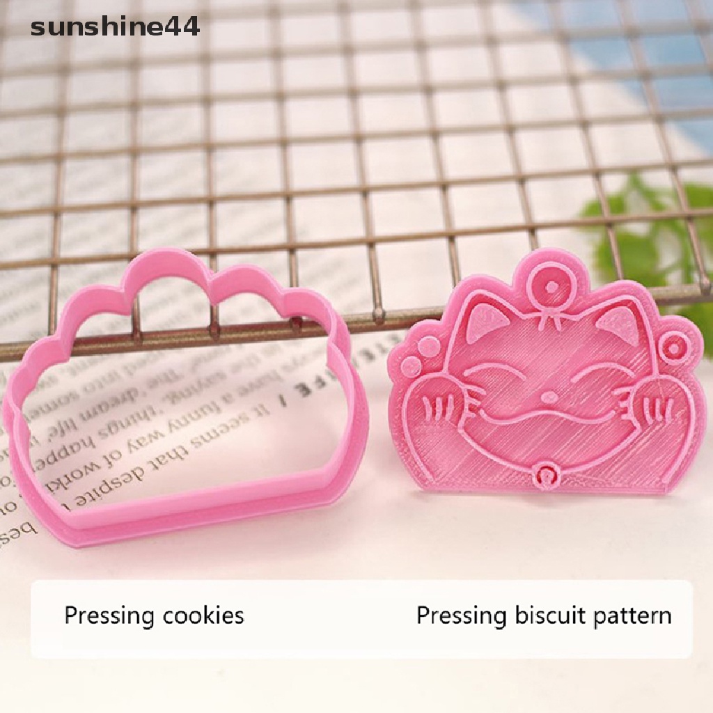 Sunshine 8 Pcs Jepang Tahun Baru Lucky Cat Biskuit Cetakan Cookie Cutter Set Alat Baking.