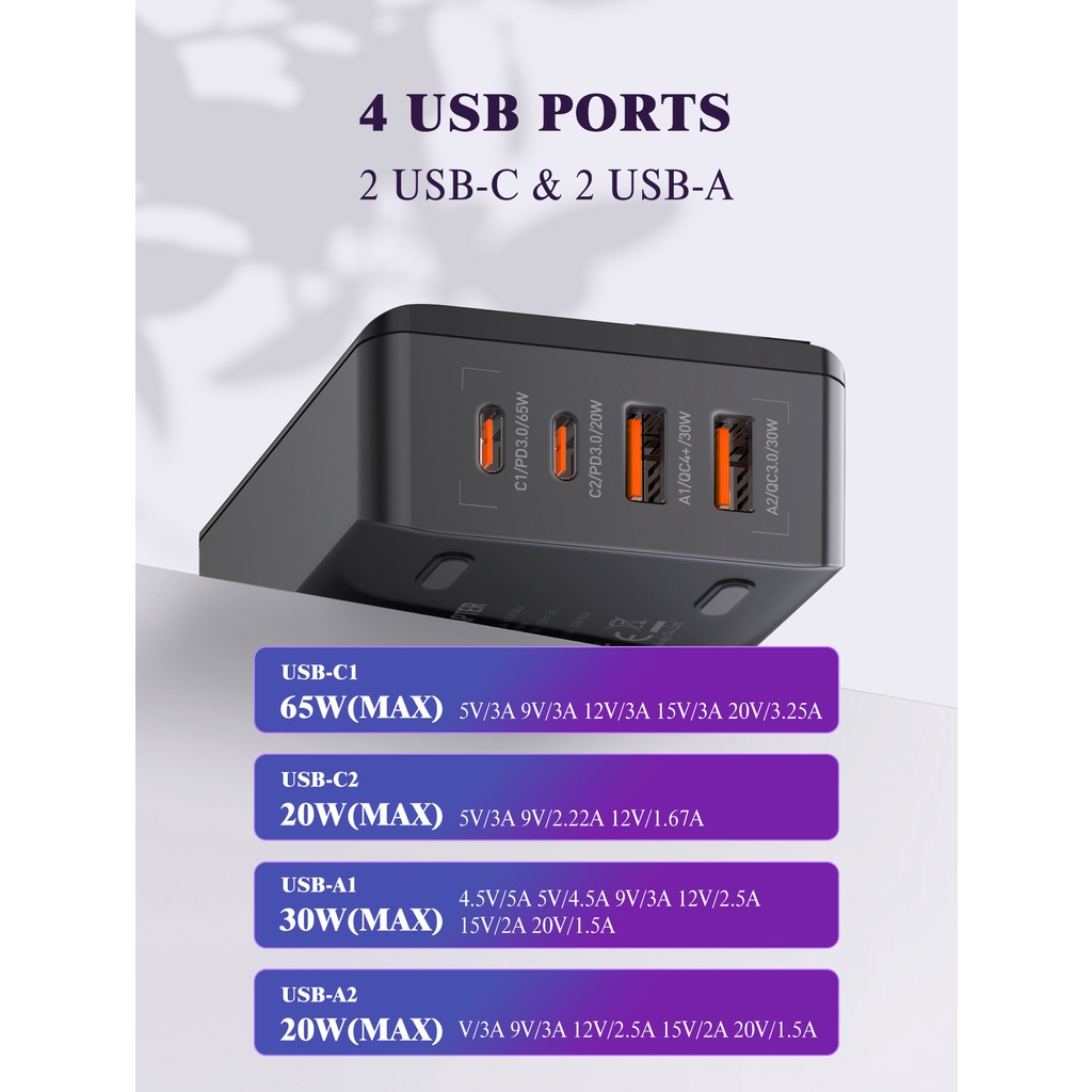 LDNIO Desktop Charger A4809C A4808Q A6573C AW004 USB C Port Super Fast Charging Wireless Original