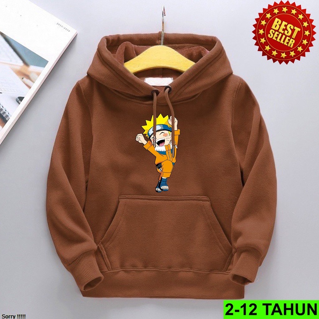 Jumper Hoodie Anak NARUTO HORRE II Jaket Hoodie Anak ANIME II Sweater Hoodie Kids Sz M - XL ( Laki Laki &amp; Peremepuan )