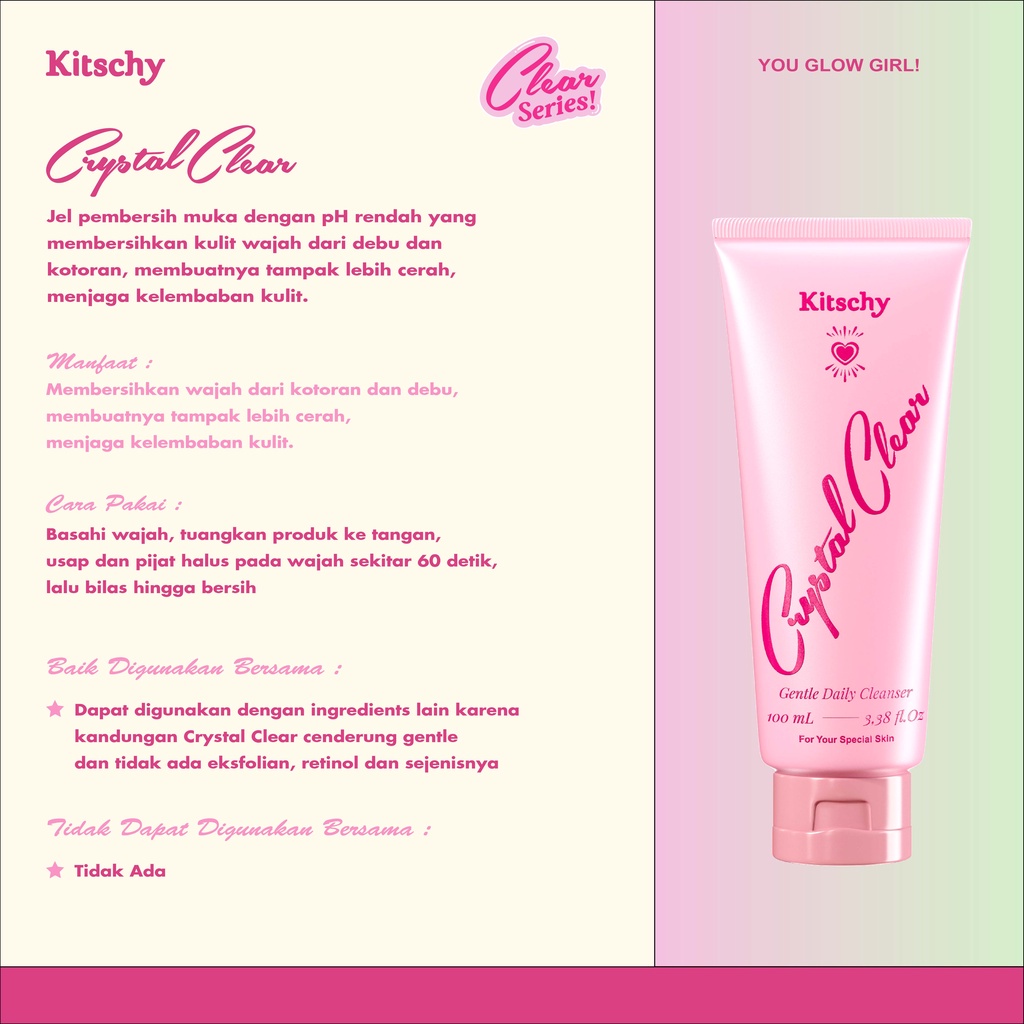 ❤ MEMEY ❤ KITSCHY Crystal Clear Gentle Daily Cleanser 100ml