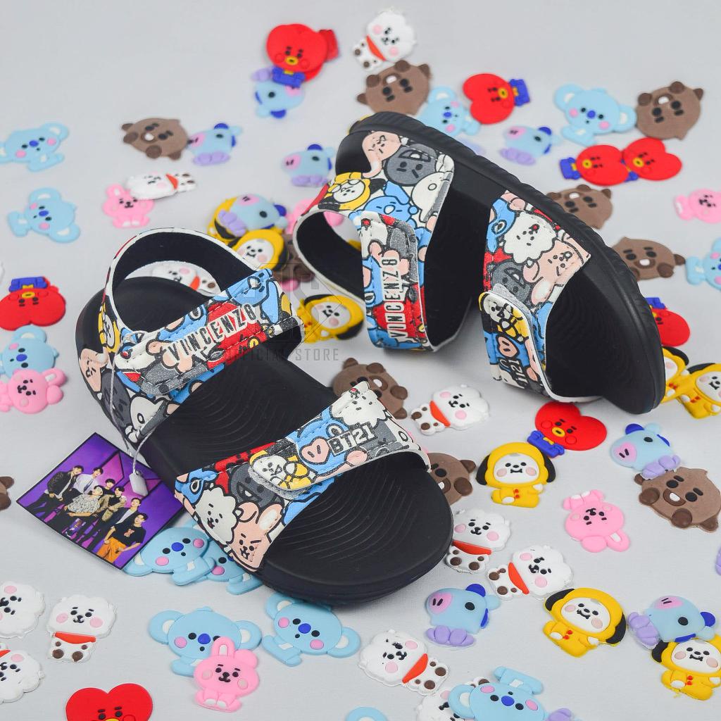 Sandal Anak Sandal Gunung Anak Laki-Laki Motif BTS21 Sendal Anak Terbaru Lucu Sandal Balita Karakter BTS21 Sandal Anak-Anak Lucu Kekinian Sendal Gunung Anak