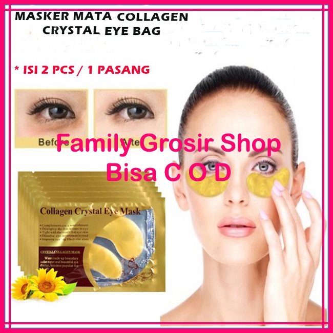 (1 Saset isi 2pcs) Masker Mata COLLAGEN CRYSTAL GOLD EYE BAG MASK EYEMASK Kantong Black Panda Anti Aging Wrinkle Emas