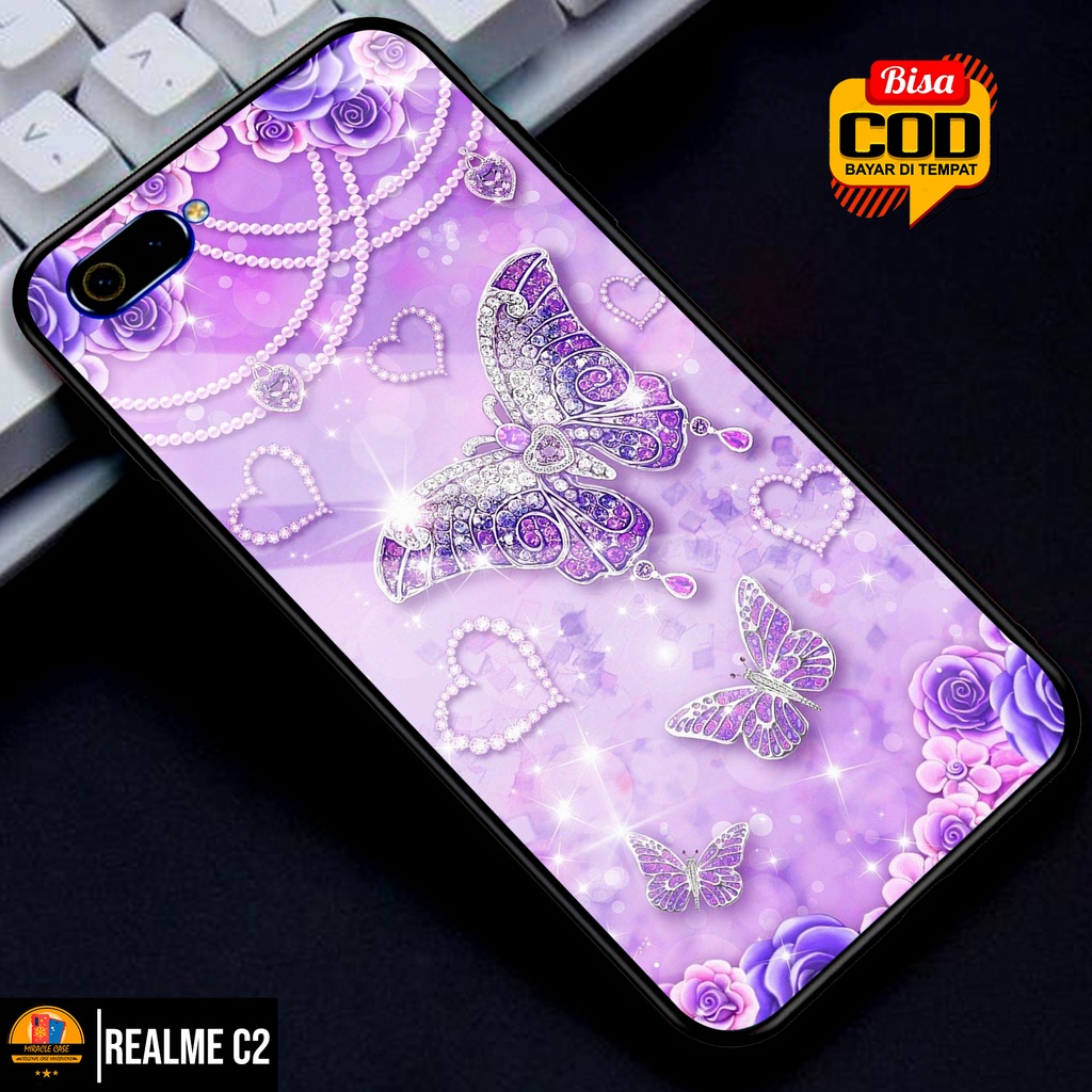 Case REALME C2 - Casing REALME C2 Terbaru 2022 MIRACLE CASE [ BUTTERFLY ] Silikon REALME C2 -  Case 
