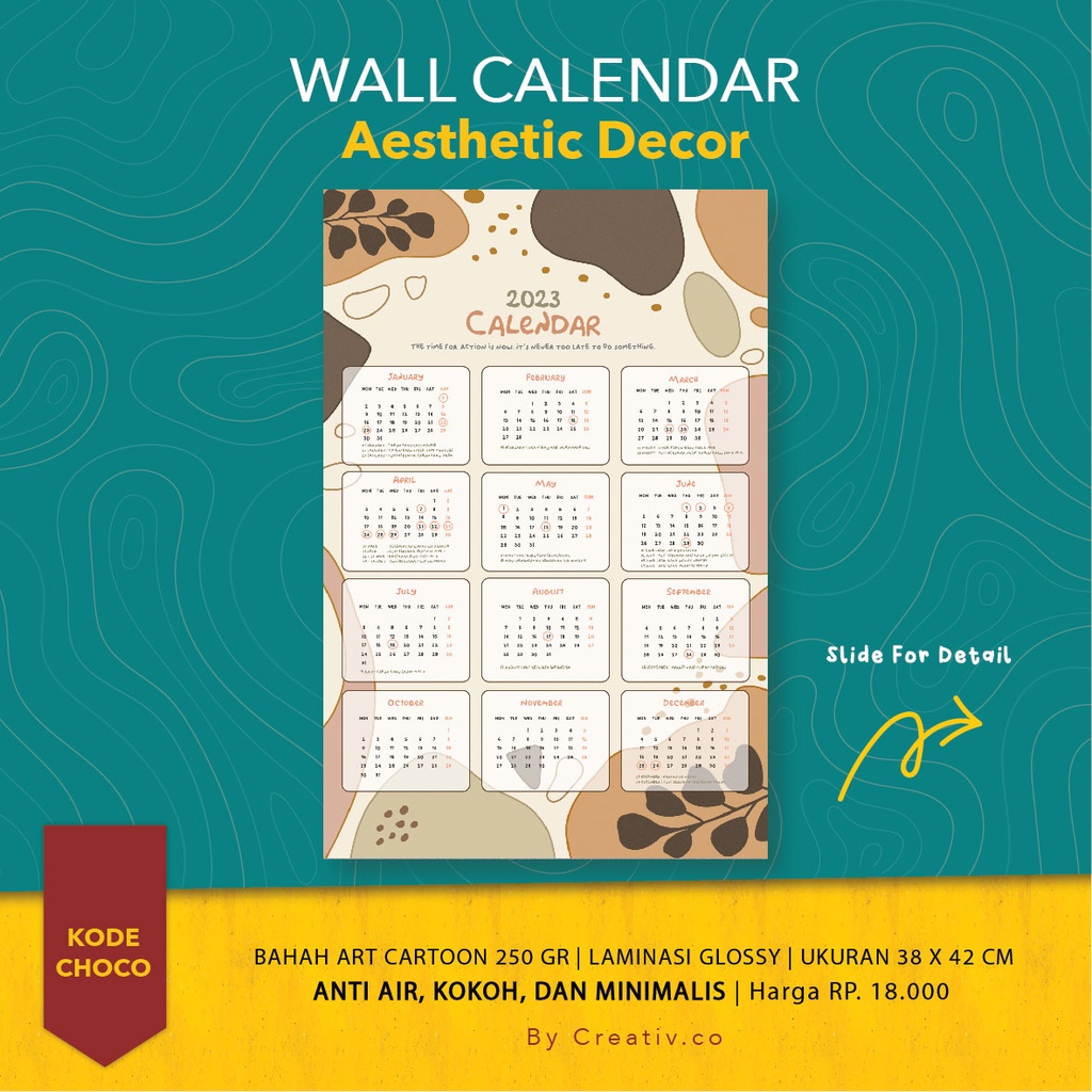 

KALENDER AESTHETIC 2024 - KALENDER DINDING - KODE CHOCO