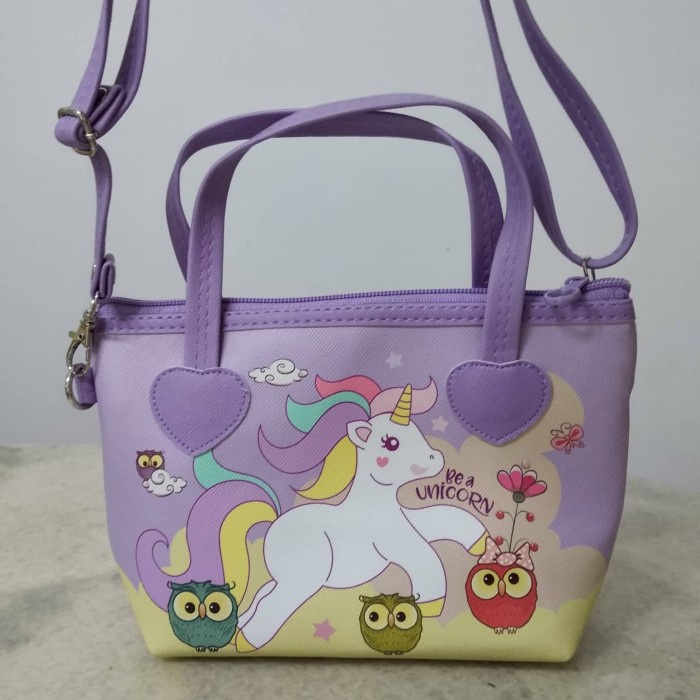 Tas selempang anak Unicorn jinjing - Ungu