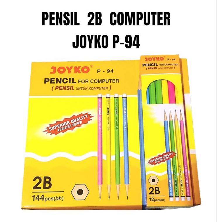

Pensil 2B Joyko P94 P121 Warna Warni Untuk komputer isi 12 Batang untuk ujian komputer