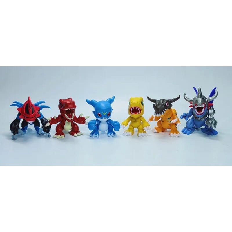 Figure Digimon Agumon Gerymon Set 6 Miniatur pajangan Topper Hiasan