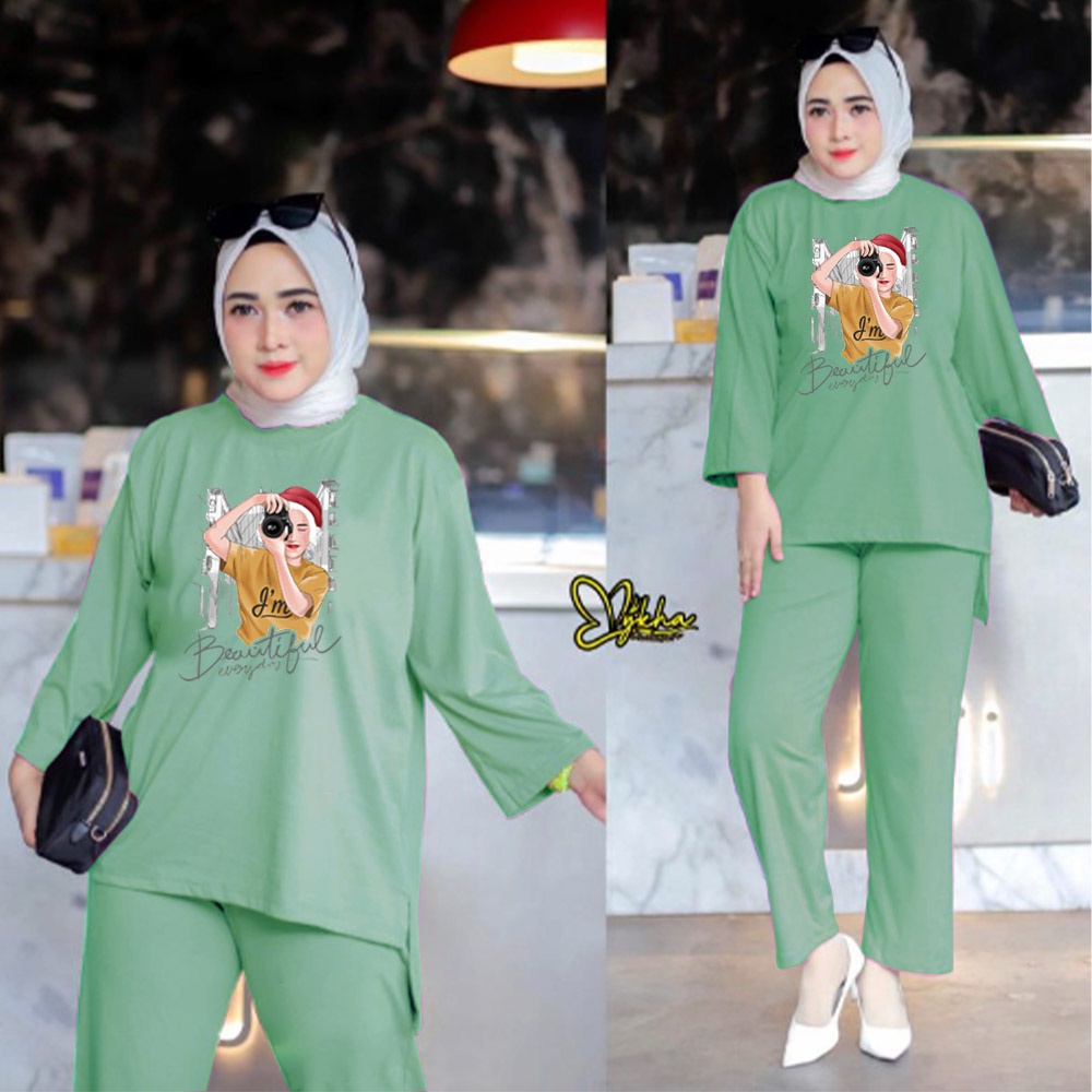 FF SETELAN TUNIK WANITA HIJAB COLABORATION BAHAN BABYTERY IMPORT 08