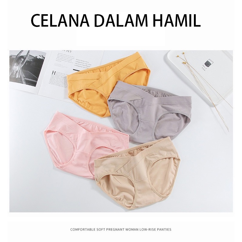 IL - Celana Dalam Hamil Jumbo Bahan Katun Briefs Elastis Seamless Low Waist CD Maternity Panty Jbaby 3905