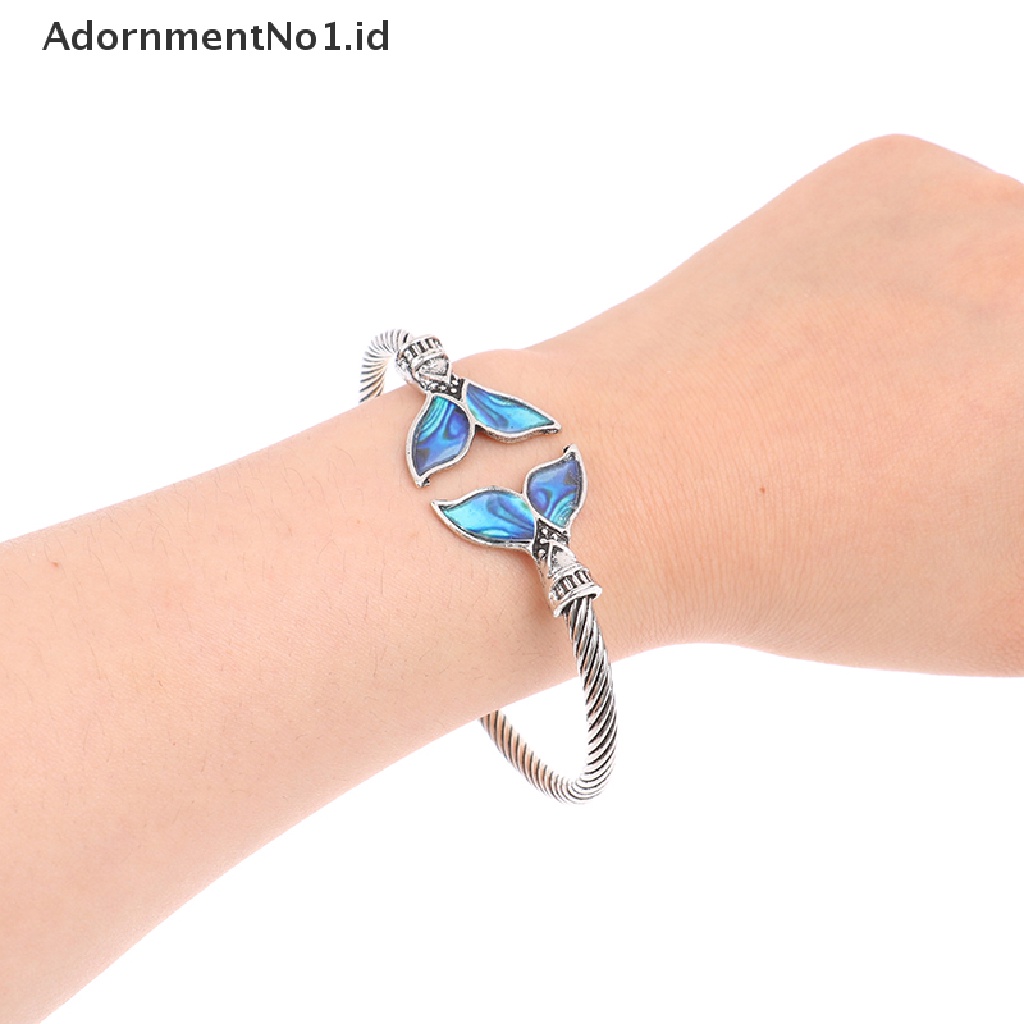 [AdornmentNo1] Gelang Bangle Vintage Abalone Shell Mermaid Tail Untuk Wanita Gelang Pasangan [ID]