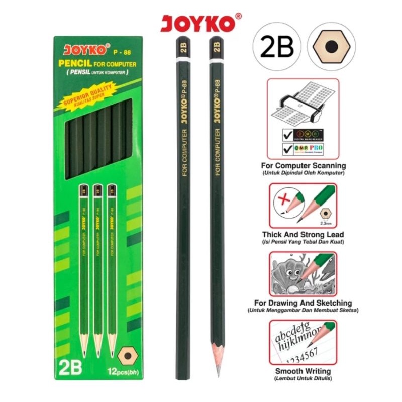 Pensil Joyko 2B P-88 Grosir (1 Lusin)