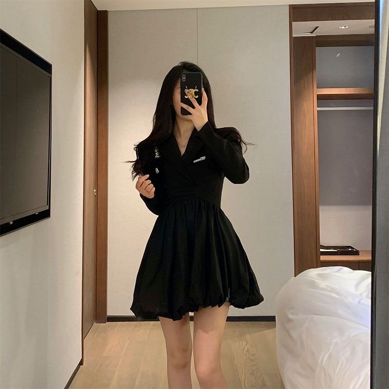 DRESS MINI LENGAN PANJANG ELEGAN ALA KOREA M271