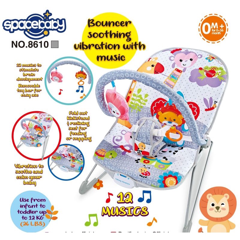 Spacebaby SugarBaby Bouncer Deluxe 1 Recline