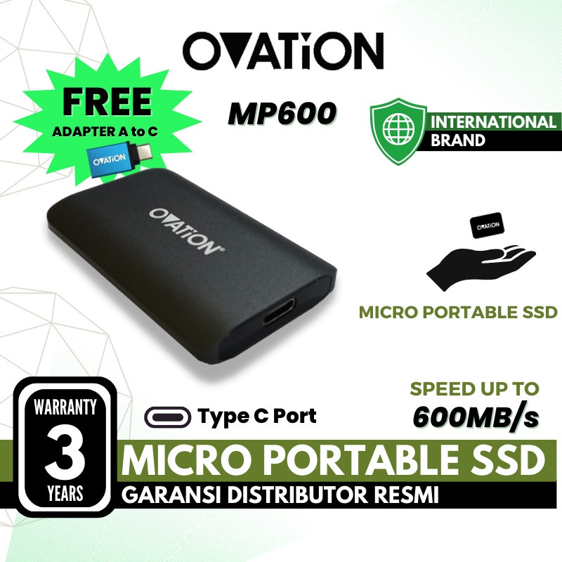 OVATION MP600 SSD External Type C 256GB / 512GB / 1TB Portable Eksternal - 512GB