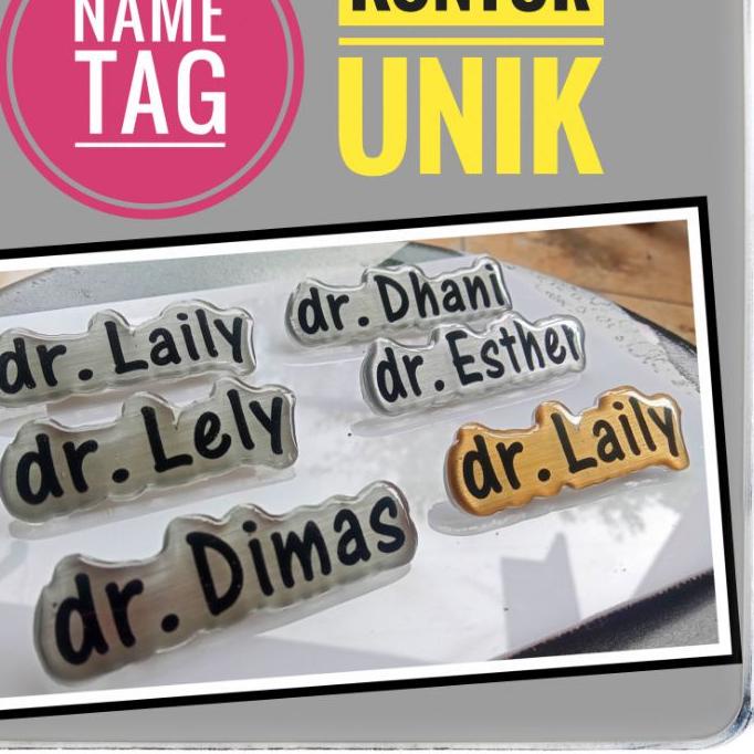 

Trendy Name Tag Kontur Unik - Peniti - Magnet