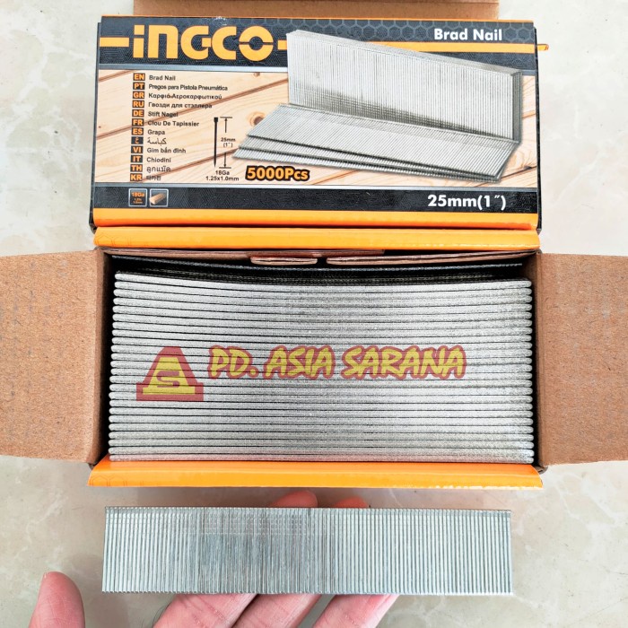 

[F25] Brad Nail 25mm INGCO ANA18251 / Refill Isi Nailer Paku I Tembak T F 25cm