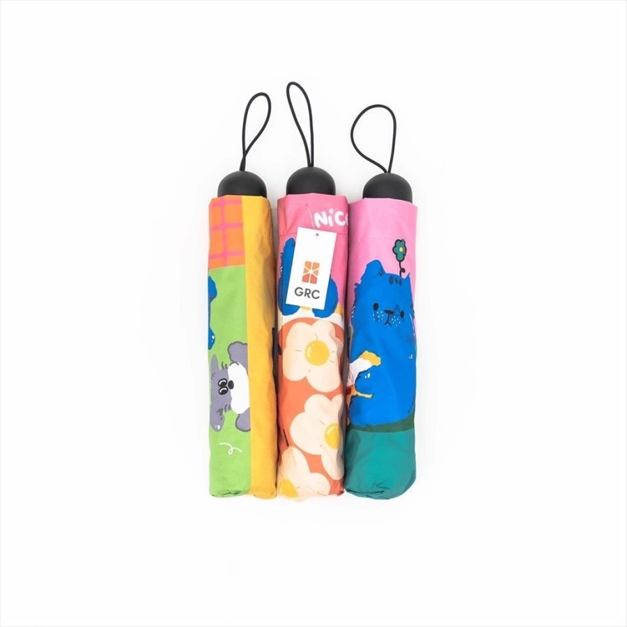 Payung Lipat 3 Motif Kucing Anjing Full Print Anti UV GRC - 719