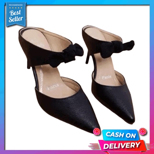 Vn 01 Sandal - Sendal Heels Hils Heals Hels Hak Tapak Tahu Tinggi Andin Kaca Transparan Kondangan Pe