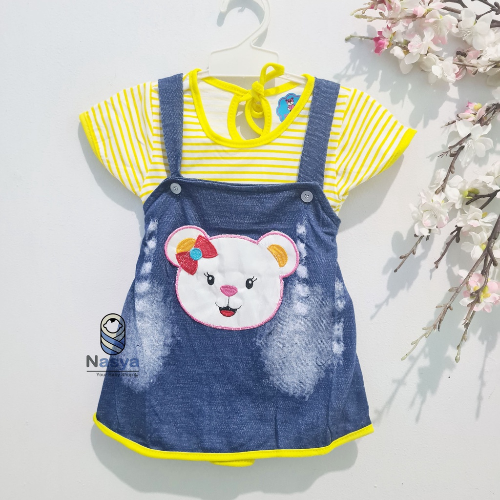 [KK-019] Dress Bayi Perempuan / Bayi bayi perempuan model kodok Denim